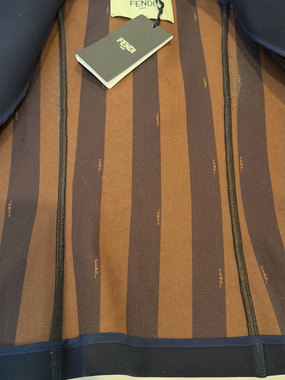 Fendi Women's Navy-Black Contrast-Trim Jacket with mustard-Yellow Accents NWT - Picture 4 of 6
